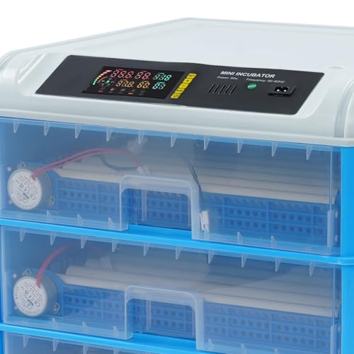 Egg Incubator 200-240 Digital Poultry Hatcher Machine 110V 80W Automatic Egg Incubator with Automatic Egg Turning & Temperature Control, Incubator for Chicken Duck Goose Quail Bird Hatching