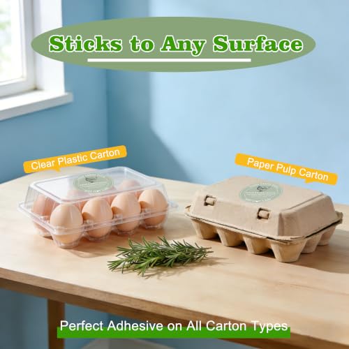 500 Pcs Egg Carton Stickers 2 inch Farm Fresh Unwashed Eggs Labels with Collected Date,Self Adhesive Packaging Stickers for Chicken - style: Farm Fresh Eggs Stickers