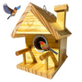 Bird Houses for Outside, Bird House Clearance with Metal Predator Guard for Bluebird Wren Swallow Finch, Cedar Wooden Hanging Birdhouse for Outdoor Garden, Lacquer Finished