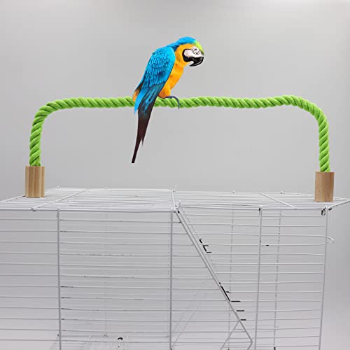 2 Pack Bird Hemp Rope Perch Swing, Bird Cage Stand Pole Accessories, Paw Grinding Standing Climbing Perch for Parrot, Parakeet, Budgies, Lovebirds (31.49 inches/80 cm) - color: Green, size: 31.49 inches