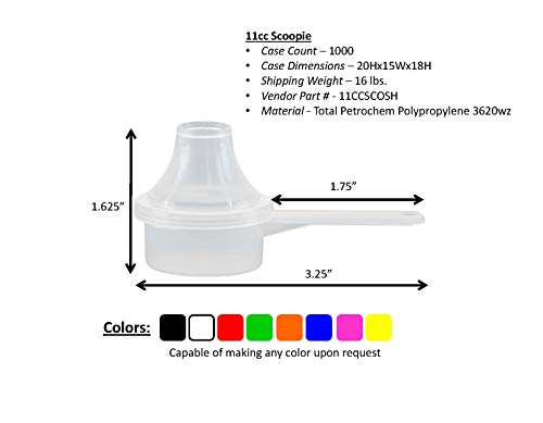 Measuring Scoop & Funnel - No Cap Open Spoon 1-Pack 11cc | Universal open design measuring spoon, Built-in funnel neck pour spout, Quick access cup for coffee powders and baking - size: 11 cc | 2 Teaspoon | 11 mL