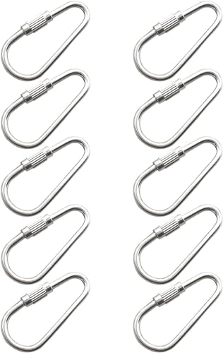10 Pcs Silvery Parrot Toy Hook Stainless Steel Parts Heavy Duty Metal Hooks Suitable for Most Bird Or Small Animal Hanging Toys Parrot Bird Hooks Metal Stainless Steel Parts DIY Bulk Birds