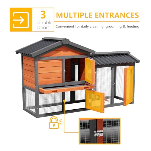 Wooden Duck Coop Outdoor,Temporary Quarantine & Isolation Coop Small Chicken Coop for 1-2 Chickens,Waterproof Hen House Poultry Quail Cage with PVC Roof, Ramp for Chicks or Bantam Breeds (Brown) - color: Brown