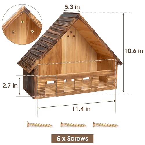 SWANGSA 2 Pack Carbonized Mourning Dove Nesting Box, Cedar Birdhouses for Outdoor Doves and Other Small Birds - size: 2 Pack
