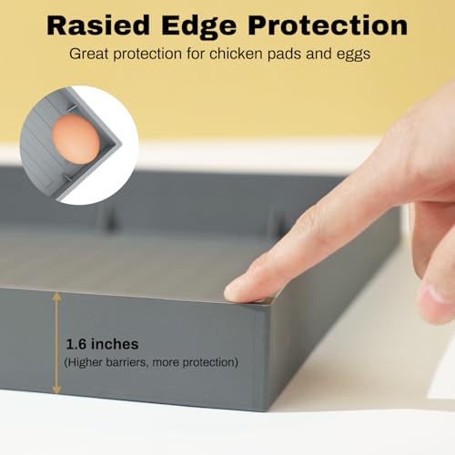 Silicone Chicken Nesting Box Mat, Large Holder Tray for 13"x13" Nest Pads, Reusable & Washable Pad for Large Nesting Box, Coop Accessories, Shelf, Egg Storage, Chickens Supplies. - color: Dark Gray