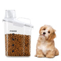 Dog Food Container, 3-5 Lb Dog Food Storage Containers with Airtight,Thicken the Lid, Large Pour Spout Cat Food Container with Measuring Cups,Portable Travel PetFood Storage Container (White) - color: White-narrow spout