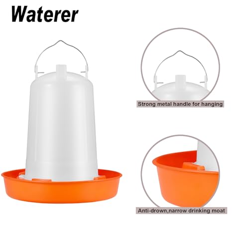 YANZI Chick Feeder and Waterer Kit, Baby Chick Starter Kit with Chick Perch for Small Poultry Ducks Quail