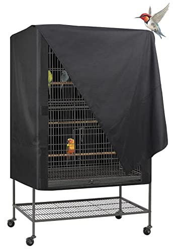 Explore Land Pet Cage Cover - Good Night Enclosure (Medium, Black) | For Bird Critter Cat House to Small Animal Privacy & Comfort - size: Medium