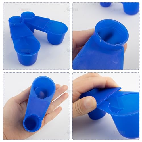AUEAR, Set of 12 Bird Drinker Feeder Cup Soda Pop Water Bottle Plastic for Pigeons Parrot Chicken Supplies (Blue) - color: Blue