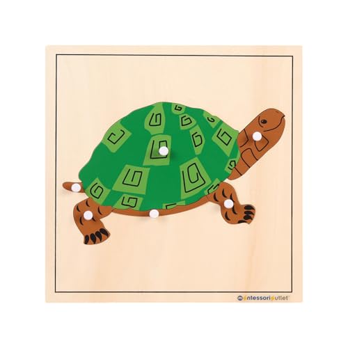 Montessori Wooden Turtle Puzzle for Kids Ages 3-6 – Educational Shape Sorting Toy for Preschool Learning, Fine Motor Skills & Problem Solving | Safe Toddler Puzzle for Home & Classroom (7-Pieces) - color: Turtle