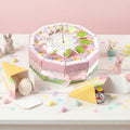 10 Piece Cake-Style Easter Box Set, Candy Chocolate Dessert Containers with 3D Bunny & Egg Decor + Pink Ribbon Perfect Easter Treat Boxes & Party Favor Containers for Baby Shower, Birthday Party