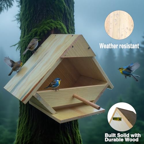 2-Pack Mourning Dove Nesting House - Handmade Solid Wood Bird Box with Predator Guard, Attract and Protect Doves for Backyard, Garden, Patio | Weather Resistant, Easy to Mount - size: 2 Pack