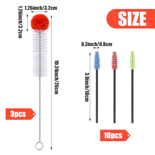 Zhehao 13 Pcs 2 Size Hummingbird Feeder Cleaning Brush Bendable Cleaning Brushes for Hummingbird Feeder Outdoor Water Bottles Various Size(Red) - color: Red