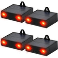 Solar Predator Control Light Nocturnal Animal Repeller Deer Repellent Device Coyote Deterrent Keep Wild Nighttime Animals Away from House Yard Farm Chicken Coop with Dual Red Strobe Lights Pack of 4