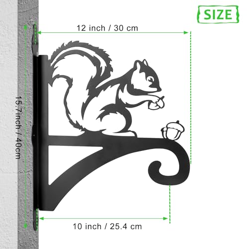 ATKKE Hanging Plant Bracket Hangers Indoor Iron Wall Mount,11” Squirrel Silhouette Ornamental Iron Hangers Hookers for Flower Pot Lantern Bird Feeder Wind Chimes - size: Squirrel
