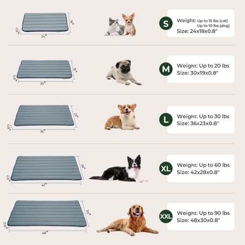 BALANCE Dog Crate Pad, Dog Foam Crate Mat Kennel Pad, Washable Water-Resistant Pet Bed Flat Dogs Cage Mat for Medium Dogs - color: Dusty Blue, size: 30.0"L x 19.0"W x 0.8"Th