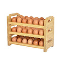 Bamboo Egg Holder Countertop - Stackable Design for Fresh Eggs, Farmhouse Egg Tray Storage Display Rack, Kitchen Counter Top Organizer Wooden Egg Stand, Fits Quail, Duck, Turkey, Chicken Eggs (Luxury) - style: Luxury