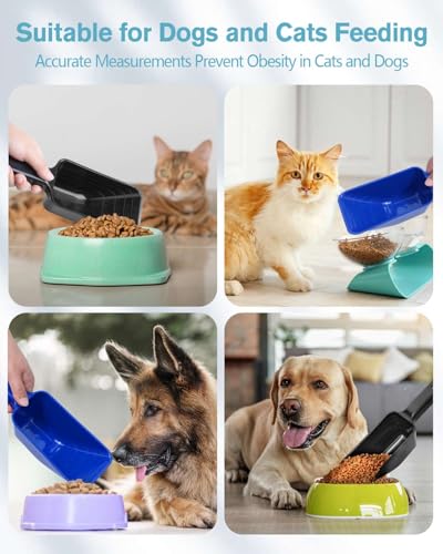 2 Cup Dog Food Scoop(2 Pack), Plastic Pet Food Scoop with Measuring Lines for Accurate Pet Food Portions,Dishwasher Safe (Black and Blue) - color: Black and Blue