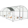 19.7x9.7 FT Extra Large Metal Chicken Coop, Walk-in Poultry Run | Weatherproof Cover, Reinforced Metal Frame, Walk-in Chicken Run, Outdoor Poultry Cage for Hens Ducks Rabbits - size: 236.4"L x 118.0"W x 78.0"H