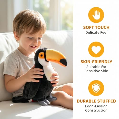 Toucan Plush Toy - Realistic 11.5inch Black Toucan Stuffed Animal, Cute Bird Toucan Plush as Gift for Your Friends - style: Toucan