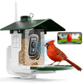 Smart Bird Feeder with Camera, Solar 2K AI Identification, Green | Dual Solar Power, 32GB SD Included, Squirrel Barrier Tray, IP65 Weatherproof, Instant Bird Alerts, 30-Day AI Cloud Trial - color: Green