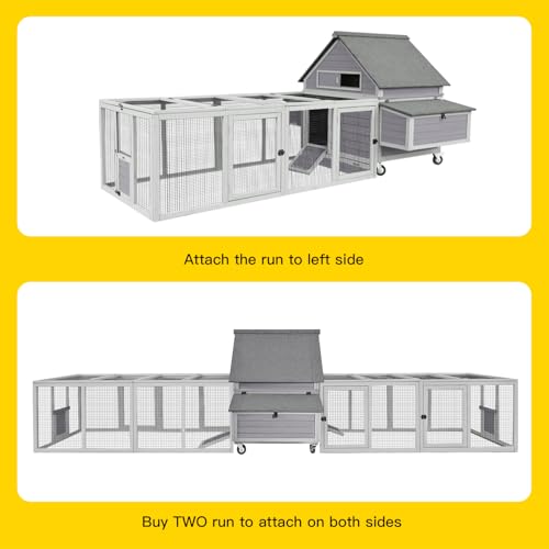 Aivituvin Chicken Coop Run Extension Rabbit Enclosure Outdoor Duck Hen Playpen - size: 79.0"L x 37.8"W x 20.7"H
