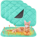 4 Pack Self Heating Cat Pad Self Warming Dog Mat Reflects Body Heat Extra Warm Thermal Pet Pad Washable Dog Cat Bed Crate Bed Mat Blanket (16 x 20 Inch,Mint Blue) - color: Mint Blue, size: 16 x 20 Inch