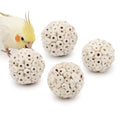 Wontee Bird Toys Sola Balls 2.4" Parrot Foraging Toys Soft Sola Atta Ball Parrot Chew Shred Toy for Cockatiels Conures Parakeets Budgies Senegal (4)