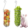 2Pcs Rat Enrichment Toys Bird Food Holder Rat Parrot Foraging Toy | Stainless Steel, Hanging Rodent Toy, Fruit Vegetable Holder, Puzzle Toy, Slow Feeder, Parakeet Foraging