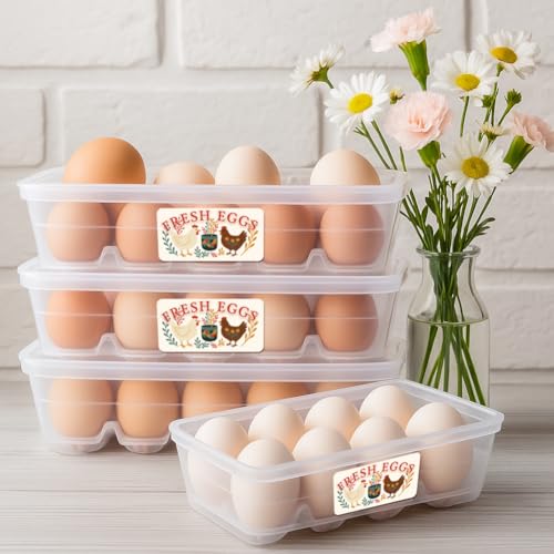 160 Pcs Farm Fresh Egg Carton Labels, Funny Egg Carton Labels Waterproof PET Adhesive Egg Packaging Sticker for Box Container Carton Farm Supplies - color: Funny Style