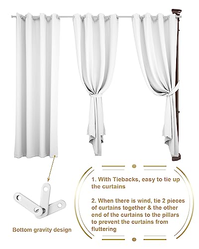 Outdoor Curtains for Patio, Thanksgiving Turkey Waterproof Blackout Outside Curtain for Porch/Pergola/Gazebo, Fall Orange Farmhouse Plaid Thermal Insulated Drapes for Cabana, 1 Panel, 54 x 95 Inch - size: 54"W x 95"L (Pack of 1)