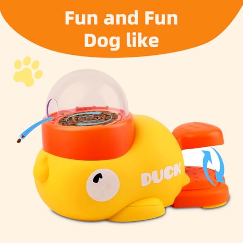 2-in-1 Cat Puzzle Treat Dispenser, Dog Snack Dispenser Toy, Duck Pet Feeder, Slow Feeder, Duck Shape, Suitable for Cat and Dog IQ Training and Exercise