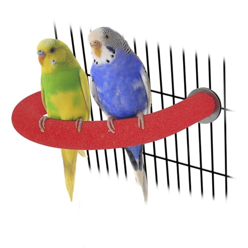 Rypet U-Shaped Parrot Perch, Bird Perch for Cage(Red S) | Safe Chew & Rest Perch for Large Birds, Durable Non-Toxic Cage Accessory, for Parakeets Cockatiels Conures Macaws - color: Red, size: Small