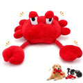 Squeaky Dog Plush Chew Toy, Interactive Tug Squeaky Toy for Chewers, Medium & Large Dogs & Fetch Play, 18.1 Inch Stuffed Crab Toy with Rope Twisted Claws for Gentle Gum Care & Boredom Relief, Red - color: Red (Crab)