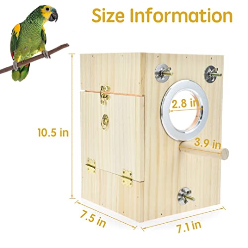 Bird Nest Box Parakeet Breeding Nest Box Bird Nest House Wooden Acrylic Transparent Breeding Box for Finch Lovebirds Cockatiel Budgie Conure Parrot - size: Large