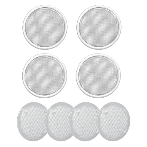 8-Pack 2 Inch Round Vent Covers with Mesh Screen, Metal Circular Vent Screen with Tab Fasteners Compatible with for Pet Cages Reptiles Birds, Storage Racks, Home, Garage and Industrial Ventilation