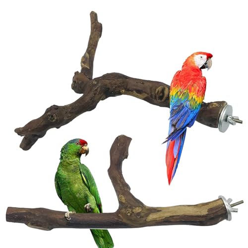 2 PCS Natural Grape Stick Fork Bird Perch Bird Standing Stick Chewing Bird Toys Natural Grapevine Bird Cage Perch for Parrot Cages Toy for Cockatiels, Parakeets, Finches - color: Style 13