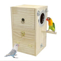 kathson Bird Nesting Box Wooden Parakeet Nesting Box Parrots Breeding Mating House Wood Bird Aviary Budgie Cage Accessories for Cockatiel Finch Lovebirds Conure