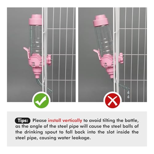 Vannon Dog Crate Water Bottle, 34oz Top-Fill Pet Water Dispenser, Pink | kennel water bottle helps keep pets hydrated longer with fewer refills and easy daily care. - color: Pink, size: 34oz