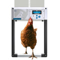 ChickenGuard AIO Complete Automatic Chicken Coop Door Plus AA Batteries | Battery-powered automatic chicken door opener with timer/light sensor, anti-pinch, weather-resistant anti-lift aluminum door