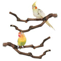 PINVNBY Natural Parrot Perch Grape Wood Bird Stand Pole Parakeet Paw Grinding Fork Chewable Climbing Branches Toy Bird Cage Accessories for Budgies Conures Cockatiels Lovebirds (2 PCS, 7.9IN) - size: 7.9in