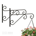 PROWORX 2 Pack 16 Inch Plant Hangers Outdoor Bracket, Indoor Wall Mount Metal Heavy Duty Rust-Resistant Bird Feeder Plant Hooks for Hanging Planters, Flower Baskets, Black - size: 16 Inch-2 Pcs