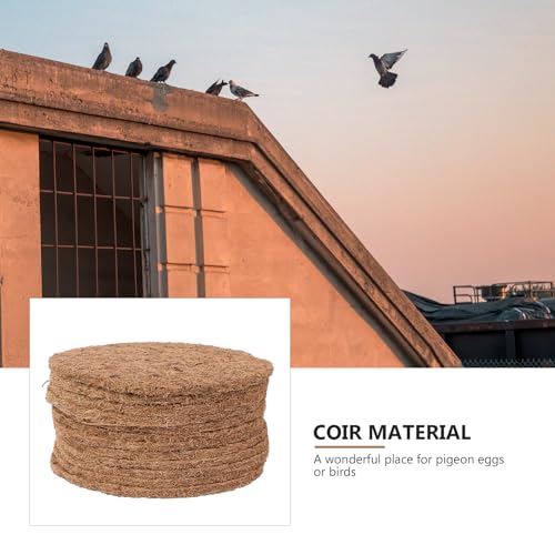 TEHAUX Coconut Fiber Bird Nest Mat 8.1 Inch Dehumidification Racing Pigeon Nest Pad Breathable Durable Bird Breeding Accessory for Egg Protection