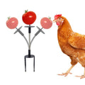 Spring Chicken Treat Toys – Wobbly Vegetable Feeder with Ground Stake for Hens, Ducks & Poultry | Interactive Coop Enrichment with Metal Fork & Spring