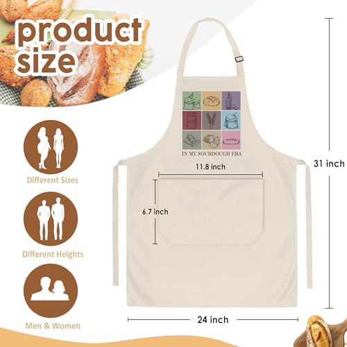 In My Sourdough Era Apron for Women with Deep Pockets - Funny Bakers Apron, Unique Sourdough Gifts for Women & Bread Bakers, Adjustable Kitchen Apron for Mom, Mother’s Day Baking Gift - B15 - color: In My Sourdough Era 4