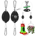 Plant Pulleys, Heavy Duty Retractable Hangers, 304 Stainless Steel Rope, Auto Plant Holder, Adjustable Climbing Hook for Garden Baskets, Watering, or Bird Feeders 2PC (Black) - color: Black
