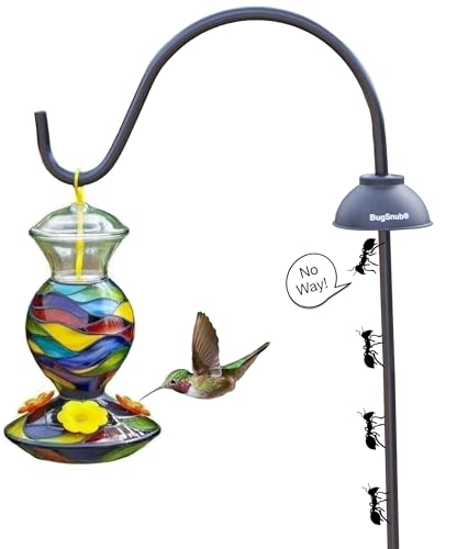 Ant Guard for Shepherd's Hooks (1-Pack)- Waterless Ant Defense for Hummingbird Nectar Feeders, Unique Upside-Down Design, No Liquid Moat, Includes BugSnub Gel