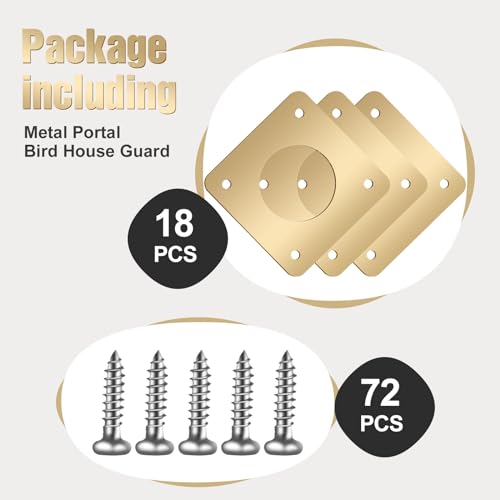 Hotop 18 Pcs 1 1/8'' Opening Metal Bird House Guard Portal Bird House Hole Protector with Copper Open Protector Guards for Eastern Bluebird Rooms Sparrow Houses(Opening) - size: 1 1/8'', style: Opening