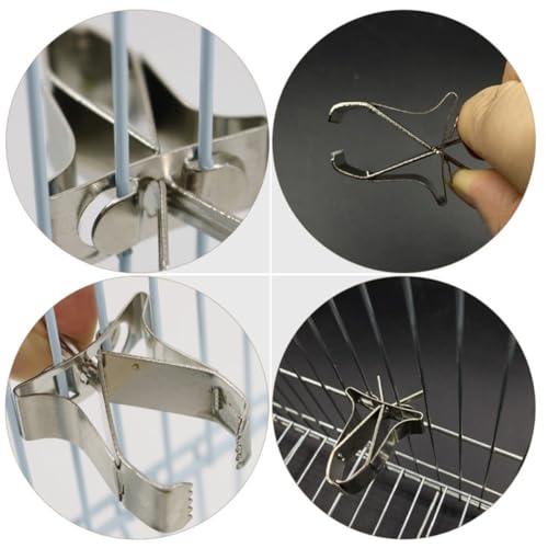 ULTECHNOVO 6pcs Stainless Steel Multi-Function Food Clips Portable Bird Cage Fruit Vegetable Holders Easy to Carry and Store Household Use