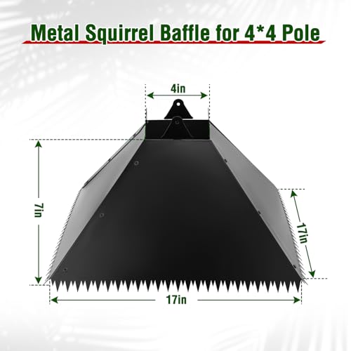 Metal Squirrel Baffle for 4x4 Post,Outdoor Squirrel Guard for Wooden Trunk Pole